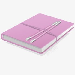 粉紫色卡通笔记本素材