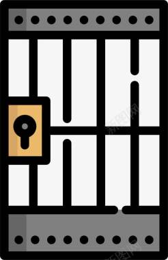 卡通监狱铁门图标图标