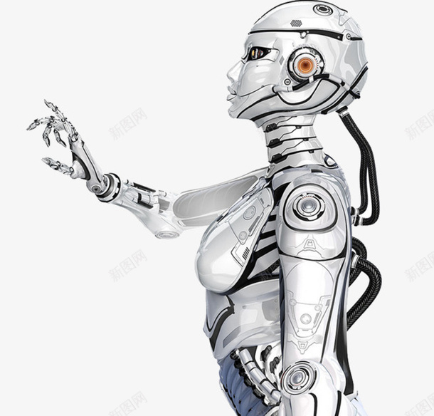 白色的机器人1png免抠素材_88icon https://88icon.com 帅气机器人 未来 机器人 白色 科技