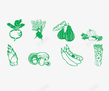透明蔬菜图标图标