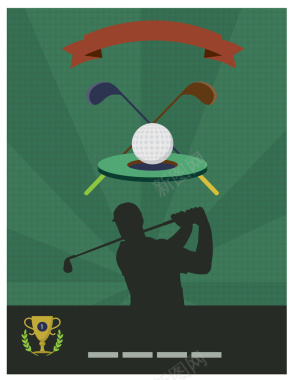 高尔夫竞标赛海报矢量图背景