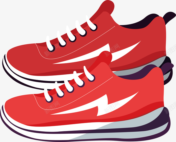 卡通红色运动鞋矢量图ai免抠素材_88icon https://88icon.com 世界健康日 人物 健康 医疗 手绘 治疗 矢量图设计 红色运动鞋 设计 运动 锻炼 矢量图