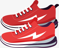 卡通红色运动鞋矢量图素材
