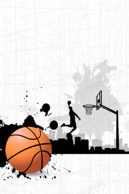 矢量插画篮球运动海报背景背景