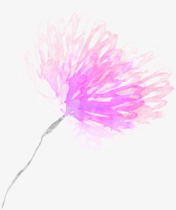 浪漫紫色手绘花朵素材