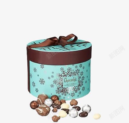 绿色蛋糕盒png免抠素材_88icon https://88icon.com 丝带 巧克力球 甜食 蓝色蛋糕盒 蛋糕