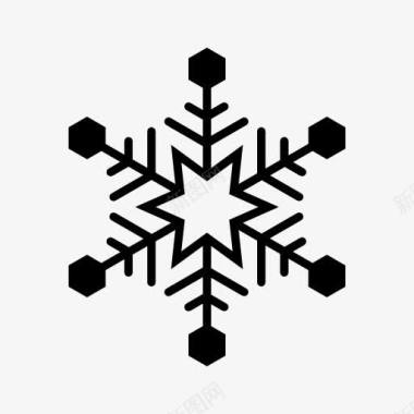 雪花冰晶六角雪花符号图标图标