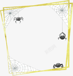 手绘万圣节蜘蛛边框矢量图素材