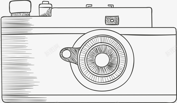 简洁相机相机手绘矢量图图标图标
