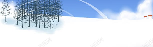 插画雪景背景