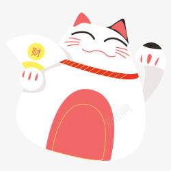 简约招财猫简约手绘招财猫透明高清图片