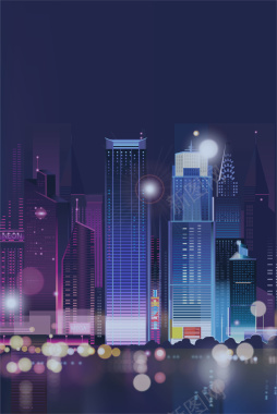 城市建筑梦幻地产海报背景矢量图背景