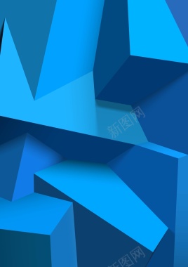 矢量蓝色几何体科技商业背景背景