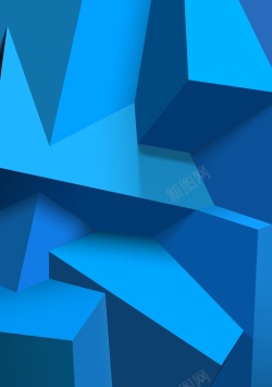 几何体组合设计矢量蓝色几何体科技商业背景高清图片
