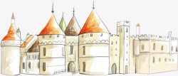 手绘插画艺术城堡素材