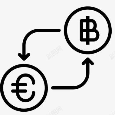 钱比特币转换货币欧元金融钱以转换图标图标