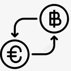 euro比特币转换货币欧元金融钱以转换图标高清图片