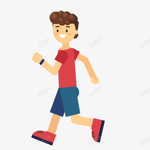 快乐的跑步微笑男孩png免抠素材_88icon https://88icon.com 人物 卡通 帅哥背影 运动