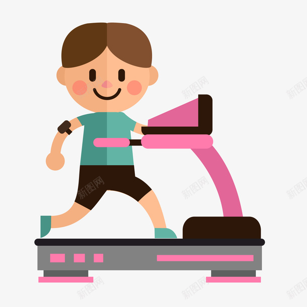 卡通跑步机上的男孩png免抠素材_88icon https://88icon.com 健身 卡通男孩 跑步机 跑步男孩 锻炼男孩