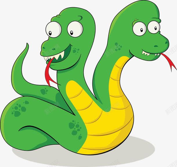 卡通蛇png免抠素材_88icon https://88icon.com 卡通 双头蛇 绿色 蛇素材