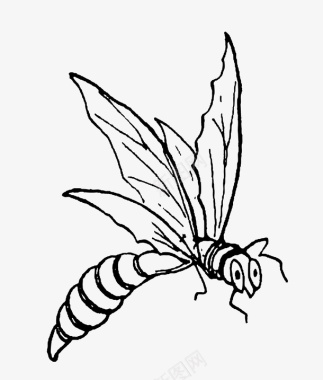创意手绘时钟卡通手绘黑色的蚊子图标图标