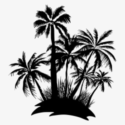 手绘椰子树素材