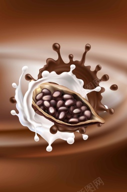 巧克力主题创意牛奶矢量图背景