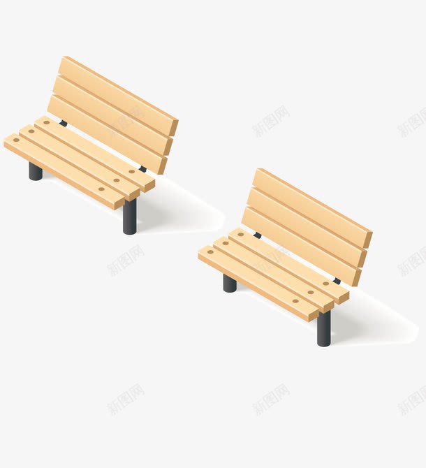 木质手绘公园椅子png免抠素材_88icon https://88icon.com 木头椅子 板凳 椅子 矢量椅子