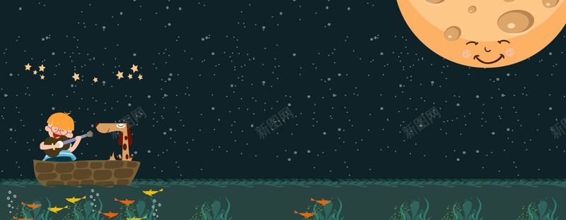 安静夜晚卡通男孩小船banner矢量图ai设计背景_88icon https://88icon.com banner 卡通 夜晚 安静 小船 幽静 意境 月亮 男孩 矢量图