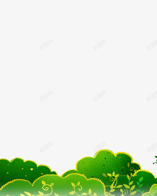 手绘树林图psd设计背景_88icon https://88icon.com 手绘素材 树林 绿色元素