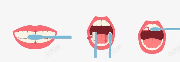 刷牙步骤图png免抠素材_88icon https://88icon.com 卡通刷牙步骤图 牙刷 牙齿 矢量刷牙步骤图