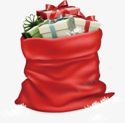 圣诞节红色礼物袋素材