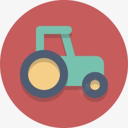 tractor农业拖拉机车辆圆形图标高清图片