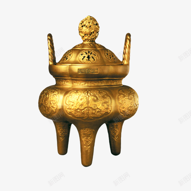 金色香炉图png免抠素材_88icon https://88icon.com 三足 网页设计 装饰元素 金色 香炉