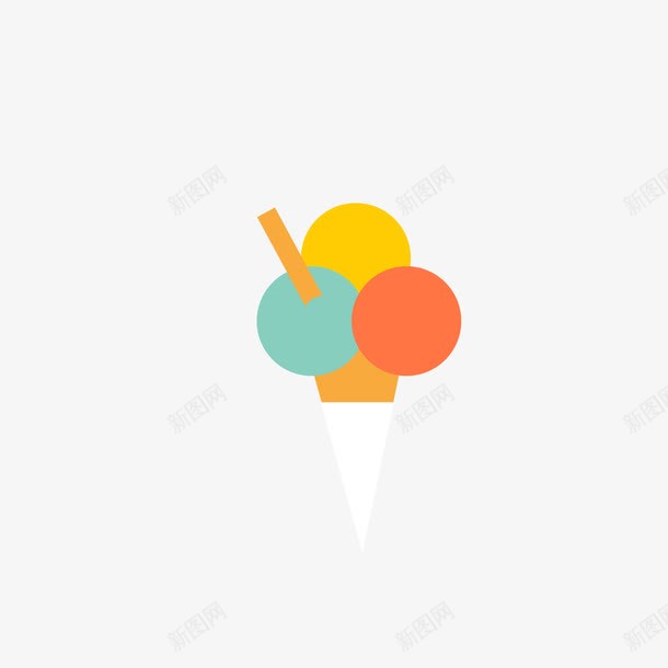 三色冰淇淋球png免抠素材_88icon https://88icon.com 扁平冰淇淋 食物 麦当劳