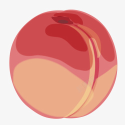 红色水彩桃子简图素材