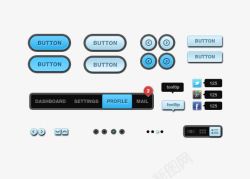 蓝色网页元素素材
