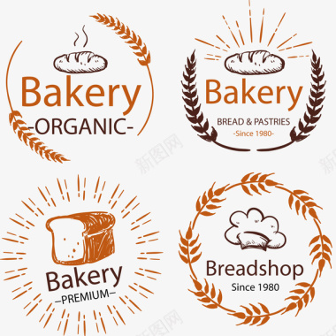 面包店标志矢量图图标图标