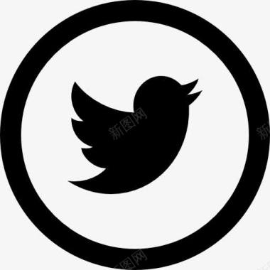 社会推特圆形按钮图标图标