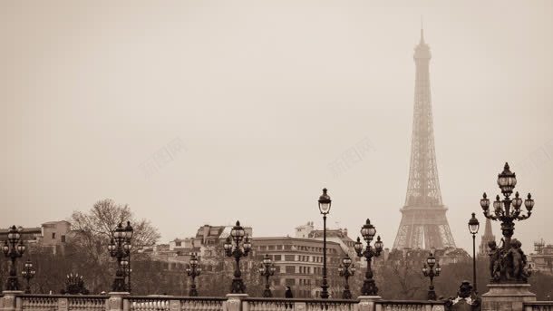 巴黎埃菲尔铁塔环境渲染摄影摄影图片