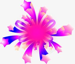 紫色卡通精美五角星花纹素材