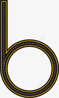 环形马路创意公路数字6高清图片