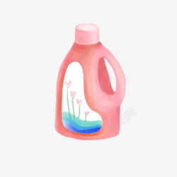 粉色瓶子的洗衣液素材