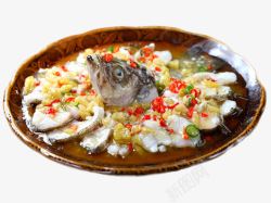 椒麻酸汤剁椒鲈鱼高清图片
