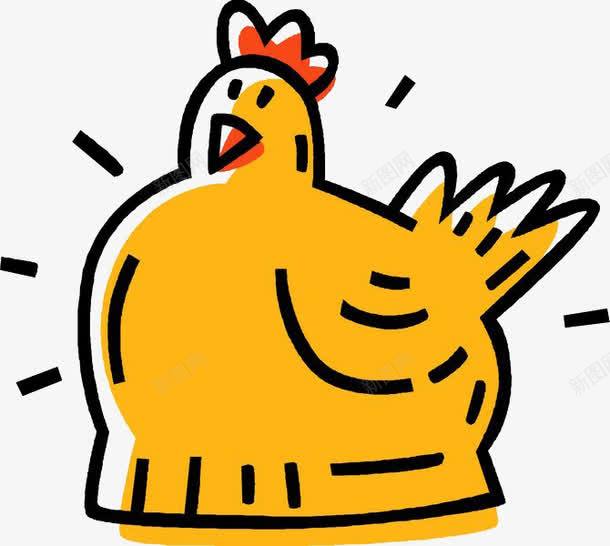 卡通母鸡png免抠素材_88icon https://88icon.com 卡通母鸡 鸡简笔画 黄色