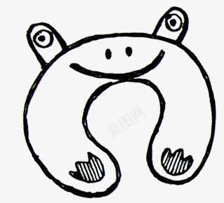 手绘黑色卡通U型枕png免抠素材_88icon https://88icon.com 卡通 设计 黑色