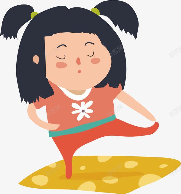 练瑜伽的小女孩png免抠素材_88icon https://88icon.com 创意 卡通 商务 小女孩 彩色 手绘 瑜伽垫 练瑜伽