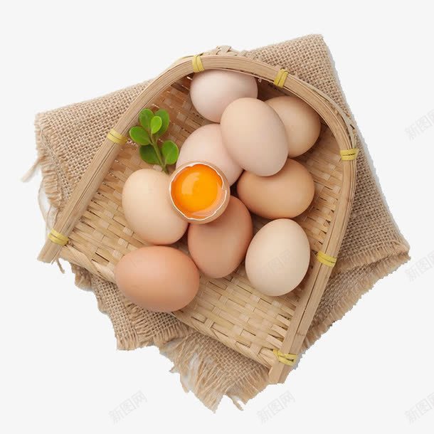鸡蛋png免抠素材_88icon https://88icon.com 竹编篮子 篮子里的鸡蛋 蛋黄 鸡蛋 麻布袋
