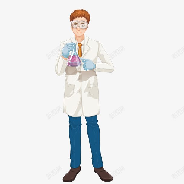 实验室png免抠素材_88icon https://88icon.com 化学 实验室插画 烧瓶 男性 科学家