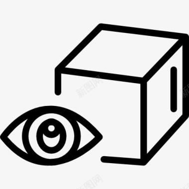 眼睛眼睛和一个立方体图标图标